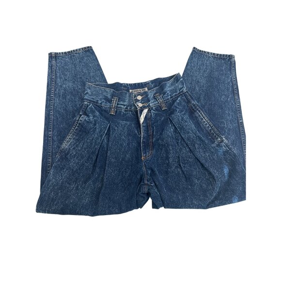 VINTAGE JORDACHE 80s HIGH RISE PLEATED ACID WASH DENIM JEANS 13/14 - Picture 7 of 10